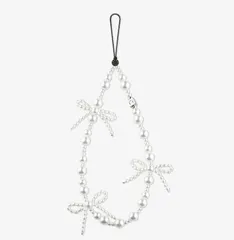 美品  CASETiFY ストラップ Frosted Bows スマホアクセサリー 可愛い ハート スマホストラップ スマホ 携帯ストラップ オシャレ 落下防止