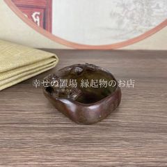 墨汁入れ 墨入れ 置物 文房四宝 筆洗 龍彫刻 書道用品 墨水入れ 風水 インテリア 筆置き 書斎 書道道具 書道 開運グッズ 運勢アップ 中国風 縁起物 茶道具 水碟 伝統工芸品 木製調 渋い 飾り アンティーク調 机上整理 墨碟 書法用品