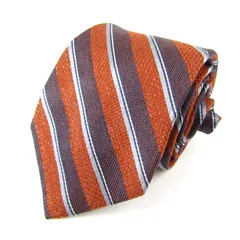 フェアファクス ネクタイ ストライプ柄 シルク 日本製 ブランド メンズ ブラウン FAIRFAX 【中古】