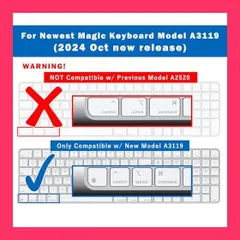 【スタッフおすすめ！】【2024年 M4チップ】 iMac Magic Keyboard用キーボードカバー 対応英語US配列 - iMac 24インチ キーボードカバー スキン (Model A3119, Touch ID搭載, テンキー付