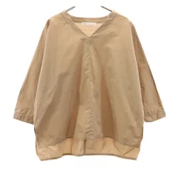 SENSE OF PLACE センスオブプレイス 7分袖 Vネック プルオーバー シャツ FREE ベージュブラウン アーバンリサーチ ドルマンスリーブ レディース 古着