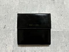 CELINE 英字ロゴ Wホック財布 ブラック