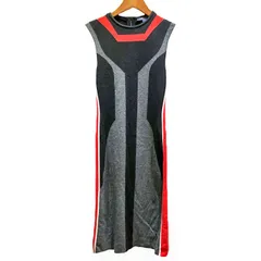 LOUIS VUITTON ルイヴィトン 20AW LVロゴ ノースリーブ タイト ワンピース size=S ウール 背面ファスナー【RW202B ZII FJKD96】