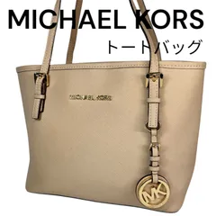 MICHAEL KORS マイケルコース　トートバッグ　ミニトート　MK ピンクベージュ　PVC ゴールド金具