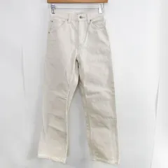 ユニクロ UNIQLO U レギュラーフィットストレートハイライズジーンズ 22インチ ボトムス レディース 56cmサイズ ホワイト系 UNIQLO 【中古】