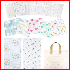 【大特価】Joyancejt ガーゼハンカチ ベビー 12枚セット ガーゼタオル 授乳ハンカチ 綿 6重ガーゼ 2重ガーゼ 25*25cm 25*50cm (12点)