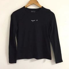 agnes b. アニエスベー レディース メンズ　 ブラック　長袖 服 トップス 小さいロゴ