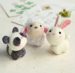 動物のお友だち 手作りキット パンダ ひつじ うさぎ 羊毛フェルト