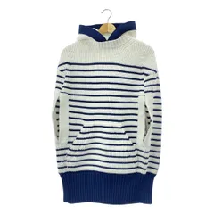 sacai / サカイ | 2023SS | Horizontal Stripe Knit Cape ボーダー スリーブレス フーデッドニット | 1 | ネイビー/ホワイト | レディース