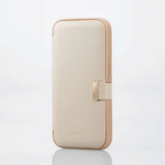 iPhone 14 Pro ソフトレザーケース 手帳型 磁石付き ITURE(グレージュ)