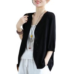 【特価商品】薄手 夏 半袖 ゆったり レディース オフィス カーディガン 七分袖 きれいめ [ODFMCE] おしゃれ