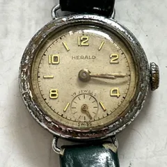 稼働品★HERALD アンティーク 手巻き腕時計 17JEWELS インダイヤル L.GOLD刻印あり