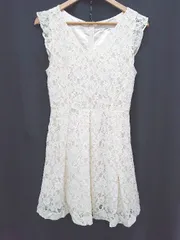 ◇ ◎ ●未使用● ⊂ MERCURYDUO レース ミニ丈 ノースリーブ ワンピース サイズF アイボリー レディース E  【1410230013333】