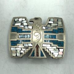 【インディアンジュエリー】 ベルトバックルのみ　 ズニ族 サミー・ガーディアン作 インディアンジュエリー】 ベルトバックルのみ ズニ族 サミー