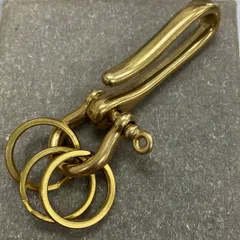 真鍮製カラビナ シンプルフック 二重キーリング　シャックル