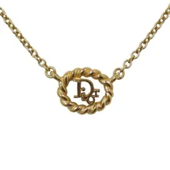 ディオール　Dior　オーバル　ロゴ　ブランド小物　ネックレス　レディース　美品