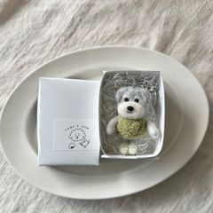 キーホルダー【シュナーマン・まりもちゃん】羊毛フェルト