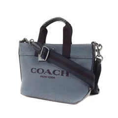 COACH コーチ バッグ ブルー | 25春夏 トート 20 カラーブロック / ハンドバッグ ショルダー | 2WAY 肩掛け 斜め掛け ロゴ キャンバス レザー | ブランド カバン【レディース】【中古】