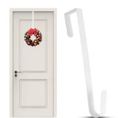 【LEISURE CLUB】ドアフック クリスマスリースドア吊り クリスマスの装飾フック ドア掛け ドアハンガー 扉 ドア用 花輪フック 取り付け簡単 金属フック フック ハンガーホルダー 玄関 小物 飾り (ホワイト 31CM) 1