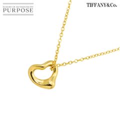ティファニー TIFFANY&Co. オープンハート 幅7mm ネックレス 41cmK18 YG イエローゴールド 750 Open Heart Necklace 90285609