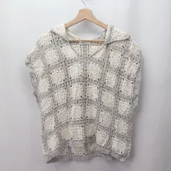 ◇ ⊇ niko and … ニコアンド 配色カラー ノースリーブ ニット 刺繍ベスト サイズF グレー ベージュ系 レディース E  【1507280005675】