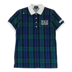 サイズ：2 PEARLY GATES パーリーゲイツ 2023年モデル 半袖ポロシャツ チェック柄 ネイビー系 [240101213335]# ゴルフウェア レディース ストスト