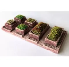【中古】鉄道模型 OO/HOゲージ 1/76 植栽ボックス 塗装済み完成品 [PECG259]