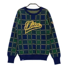 サイズ：M FILA GOLF フィラゴルフ  ウール混 ニットセーター チェック柄 ネイビー系 [240101529425] ゴルフウェア レディース ストスト