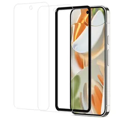 HUAKE Google Pixel 9 Pro/9 ガラスフィルム【(2枚)ガラスフィルム +ガイド枠付き】ガラスフィルム Pixel 9 Pro/Pixel 9 用 国産硝子素材製 強化 ガラス 指紋防止 液晶 保護 Google Pixel 9 フィ 0