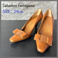 【新品】Salvatore Ferragamo リボンパンプス ブラウン 6 S80 Salvatore Ferragamo サルヴァトーレフェラガモ VIVA NEW