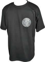 Tシャツ 【 黒シャツ x 黒マーク 】ドラゴン ブラック ドライ ポリエステル 半袖 ドラゴン 日本国守護 四神 大手国内メーカー素材