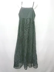 ◇ ⊂ GRL グレイル シアー ドッキング フレア ロング丈 キャミ ワンピース サイズF ブラック レディース P  【1409250000461】