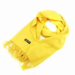 23区 オンワード樫山 美品 マフラー スカーフ フリンジ カシミア F 黄 イエロー /GVのサムネイル