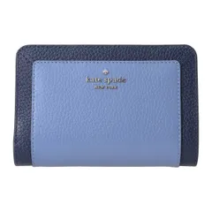 新品 ケイトスペード kate spade 2つ折り財布 カラーブロック ミディアム コンパクト バイフォールド ウォレット パリジャンネイビーマルチ