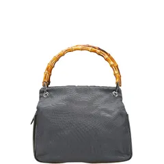 グッチ バンブー 000 1014 0575 グレー ブラック ナイロン レザー レディース GUCCI【1-0205599】