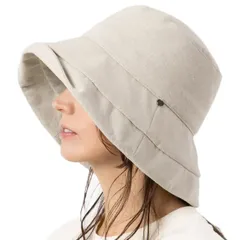 【人気商品】接触冷感 つば広 UVシャルマンハット 大きいサイズ 完全遮光 レディース 紫外線対策 春夏 帽子 uvカット [ルーアンドシー] 折りたたみ [Ｌｏｏ＆ｃ] あご紐付き