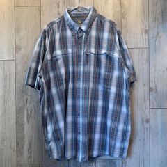 Carhartt 半袖シャツ グレー オンブレ チェック ビッグサイズ【メンズXL】