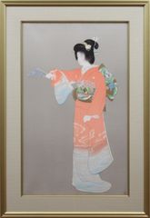 上村松園『序の舞』シルクスクリーン【真作保証】 絵画 上村松園 「序の舞」 シルクスクリーン版画（限定300部 版上落款