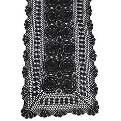 KEPSWET コットン ハンドメイド かぎ針編み レース テーブルランナー ベージュ 長方形 コーヒー テーブル ドレッサー装飾 14