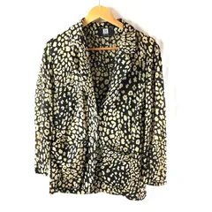 ROSATI ジャケット イタリア製 ヒョウ柄 サイドポケット 薄手 黒 ベージュ 40サイズ 2025082900183