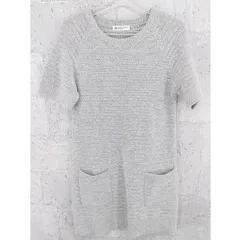 ◇ BEAUTY&YOUTH UNITED ARROWS アンゴラ混 ウール 半袖 膝丈 ニット ワンピース グレー *  【1002796768163】