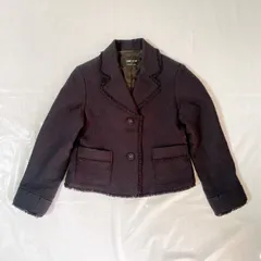 美品  COMME CA ISM  コムサイズム 女の子 子供用 ジャケット L 130㎝  ブラック ツイード フリンジ かわいい かっこいい 卒園式 卒業式