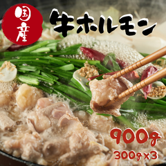 国産牛ホルモン900ｇ 焼肉 BBQ もつ鍋 モツ鍋