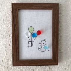 シーグラスアート『 Colorfulな風船に乗って～letter♡～』 ファッションなデザイン 新しい シーグラスアート『 Letter
