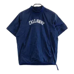 サイズ：L CALLAWAY キャロウェイ 2023年モデル 半袖プルオーバーブルゾン 裏メッシュ  ネイビー系 [240101533566] ゴルフウェア メンズ ストスト