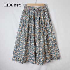 美品　Techichi テチチ　LIBERTY リバティ　ボタニカルフルーツ柄ギャザースカート　ロングスカート