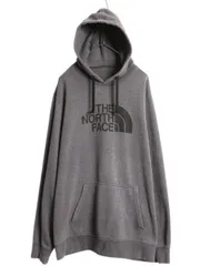【お得なクーポン配布中!】 ノースフェイス プリント スウェット フード パーカー メンズ XXL 程/ The North Face アウトドア トレーナー プルオーバー 裏起毛 グレー