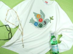 五大宗教トレーナー　平和メッセージ　長袖トレーナー　スウェット　キリスト教　イスラム教　ヒンドゥー教　仏教　トレーナー