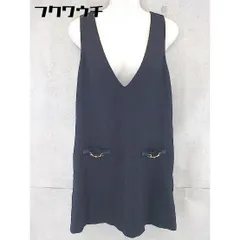 ◇ any SiS エニィスィス バックジップ ノースリーブ 膝丈 ワンピース サイズ2 ネイビー レディース 【中古】 【1102100011340】のサムネイル