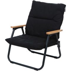 クッションカバー付き アウトドアチェア ブラック キャンプ ローチェア メッシュ生地 VASTLAND（ヴァストランド）